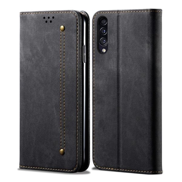 Jeans Samsung Galaxy A50 Flip kotelot - Musta Black