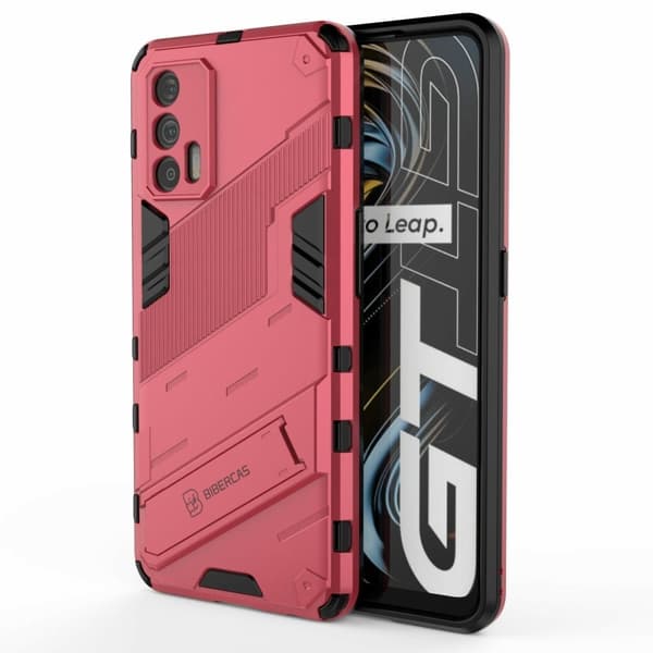 Stöttåligt Realme GT 5G hybridskal - Rosa Rosa