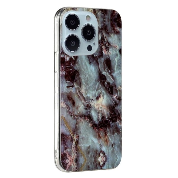 Marmormotiv iPhone 14 Pro skal - Grå Marmor Silvergrå