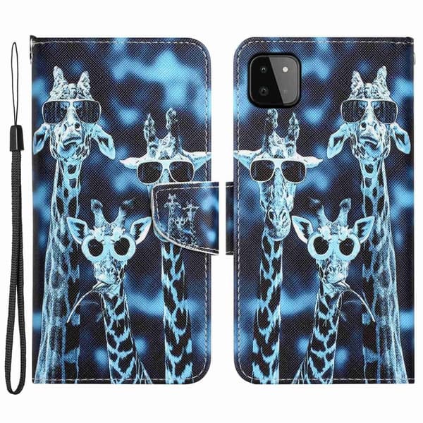 Wonderland Samsung Galaxy A22 5G Flip Etui - Giraf Blue