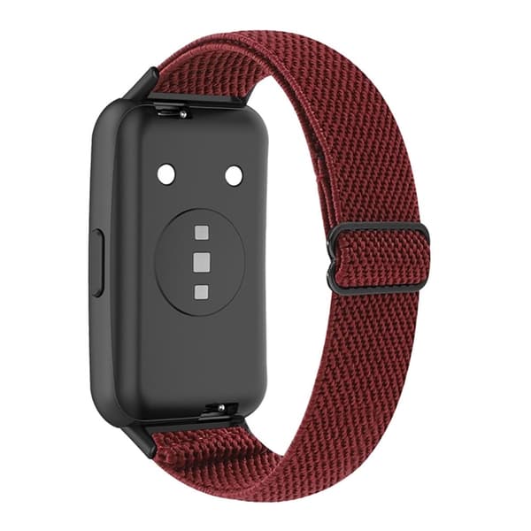 Huawei Band 7 klockarmband i äkta läder - Vinröd Röd