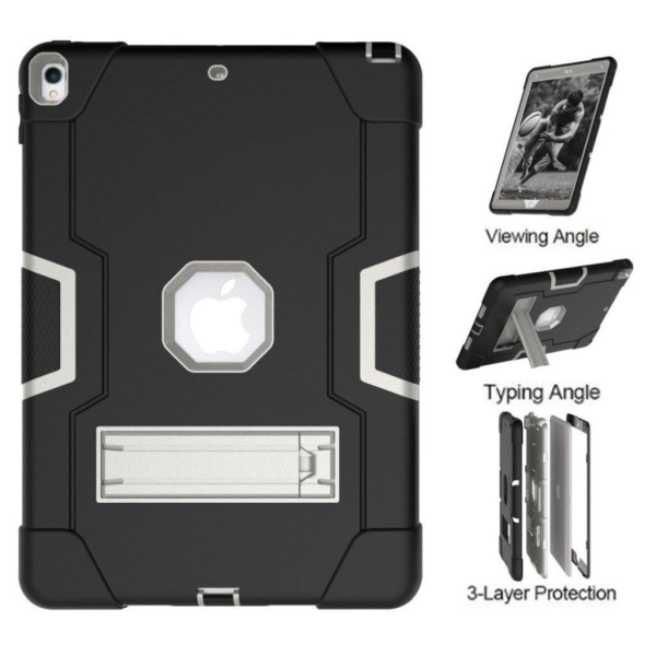 iPad Air (2019) shockproof hybrid case - Black / Silver Silvergrå