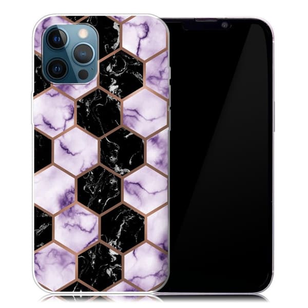 Marmormotiv iPhone 13 Pro Max skal - Bikakemarmor I Lila multifärg