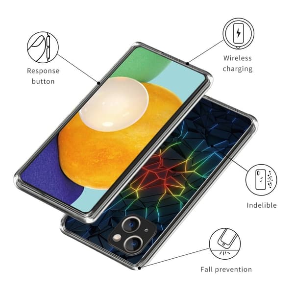Deco iPhone 15 Plus cover - Geometri Blue