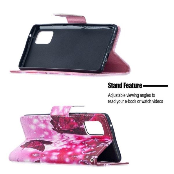 Wonderland Samsung Galaxy M51 flip kuoret - Ruusu Perhonen Pink