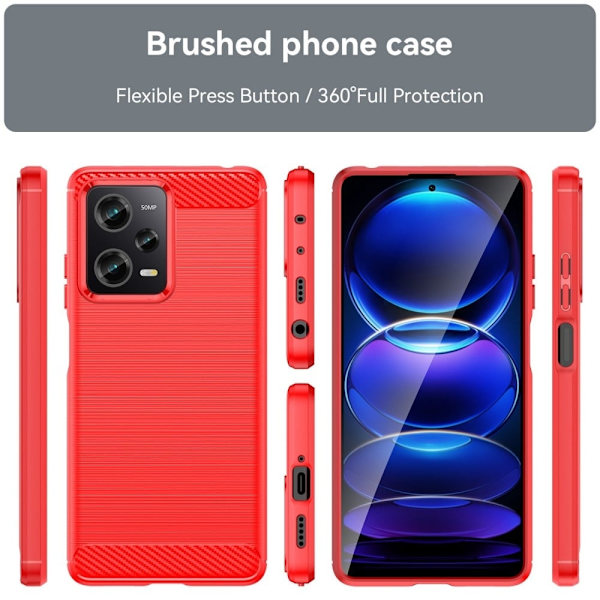 Carbon Flex Xiaomi Redmi Note 12 Pro skal - Röd Röd