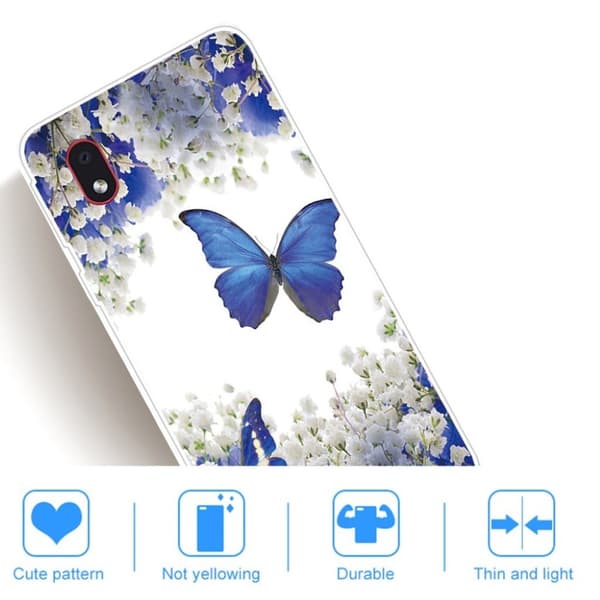 Butterfly läder Samsung Galaxy A01 Core fodral - Blå Blå