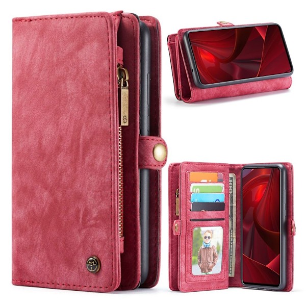 CaseMe Samsung Galaxy A51 Zipper Wallet kotelot - Punainen Red