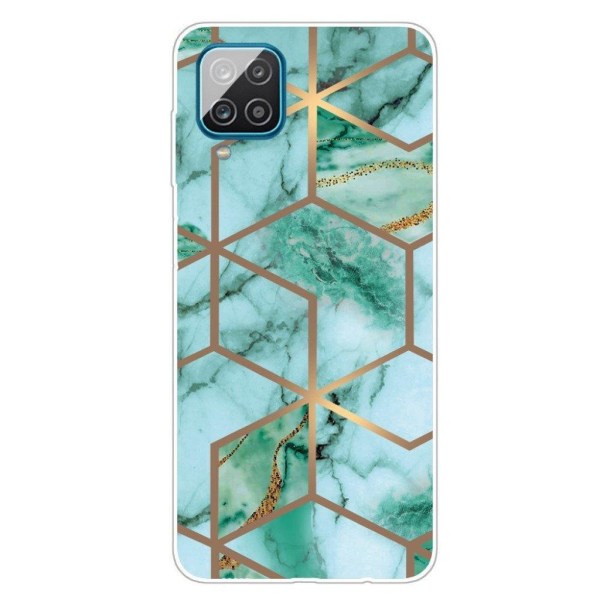 Marble design Samsung Galaxy M62 / Samsung Galaxy F62 kotelot - Smaragdi Kuutio Kuvio Green