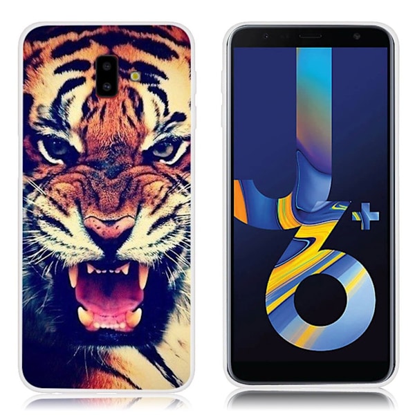 Samsung Galaxy J6 Plus (2018) fodral med mönstertryck - Tiger multifärg