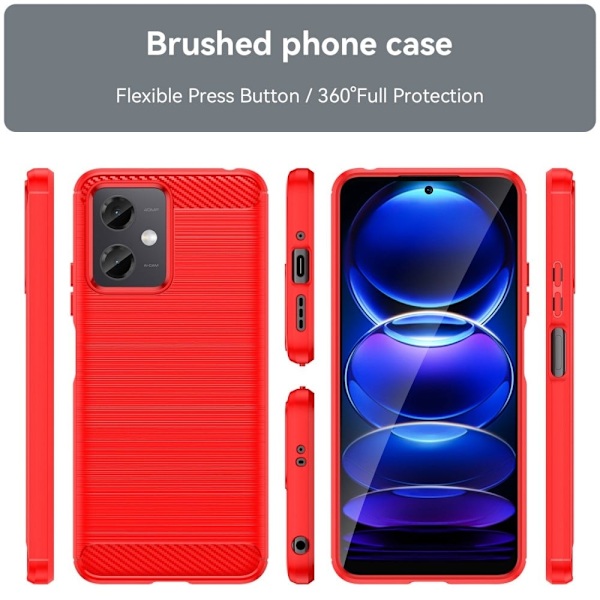 Carbon Flex Etui Xiaomi Redmi Note 12 - Rød Red