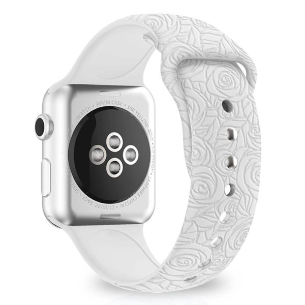 Apple Watch (41mm) ensfarvet mønster silikone urrem - Hvid Rose White