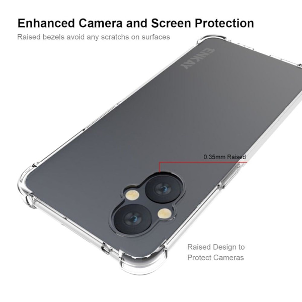 ENKAY klart faldsikkert etui til OnePlus Nord N20 5G Transparent