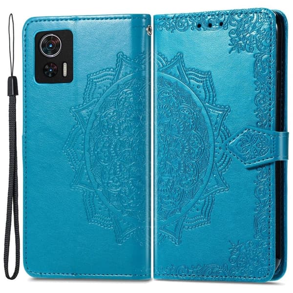 Mandala Motorola Edge 30 Neo Flip Etui - Blå Blue