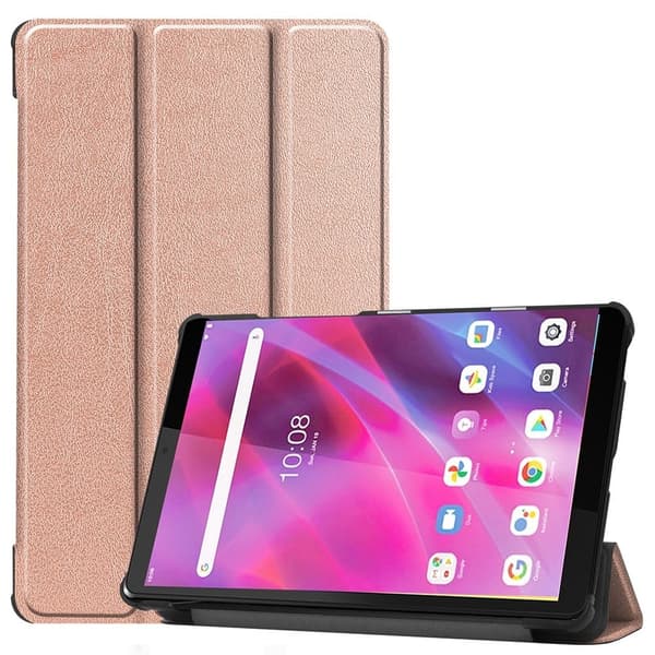 Tri-fold skinnstativveske for Lenovo Tab M8 (3. generasjon) - Rose Gull Pink