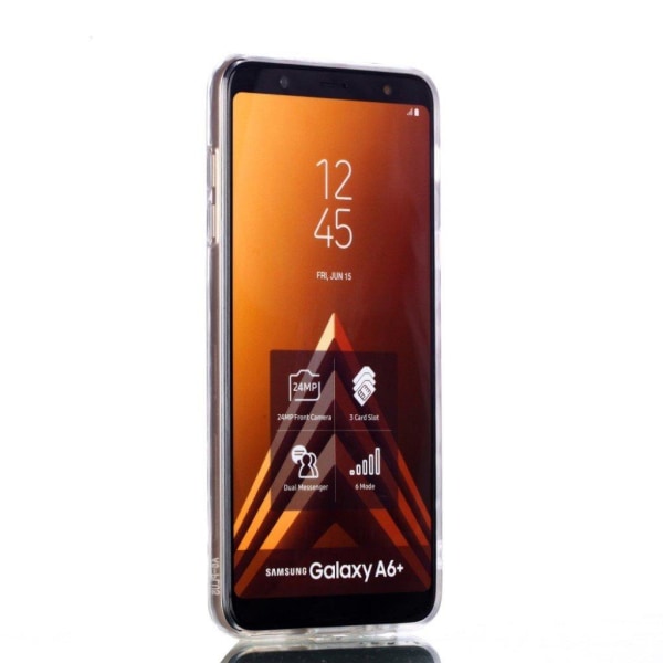 Samsung Galaxy A6 Plus (2018) mobilskal silikon tryckmönster - S Svart