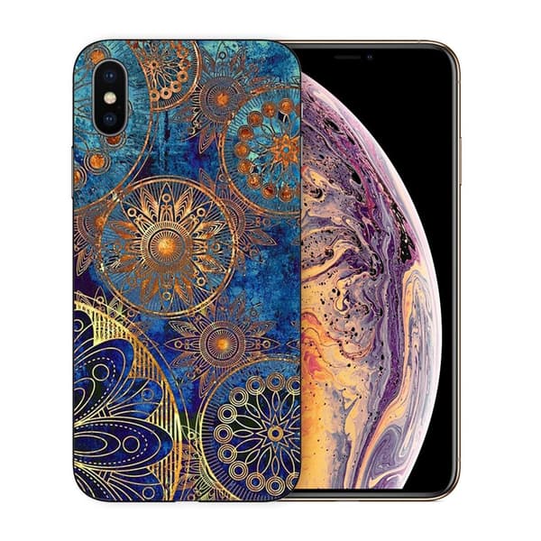 Mjukt fodral med mönsterutskrift för iPhone XS - Mandala Blomma multifärg