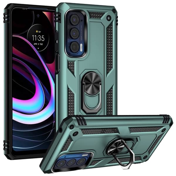 Bofink Combat Motorola Edge (2021) Suojakotelo - Mustanvihreä Green