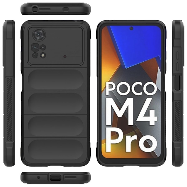 Pehmeä kahva muotoiltu kuori Xiaomi Poco M4 Pro - Musta Black