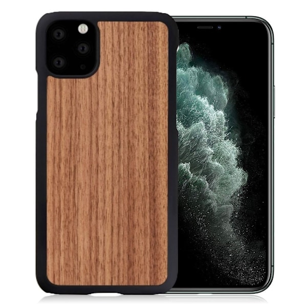 Man&Wood premium-kotelo iPhone 11 Pro Max - Musta Pähkinä Brown