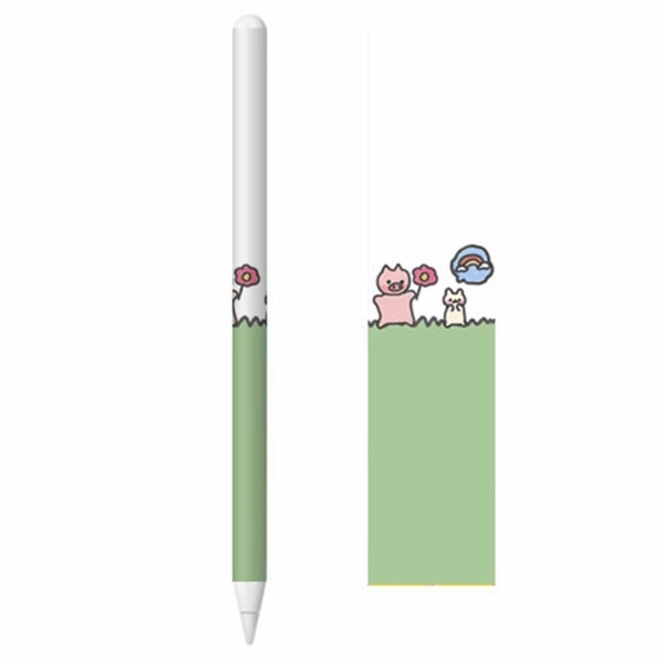 Apple Pencil 2 coolt klistermärke - Söt Gris Och Kanin Grön