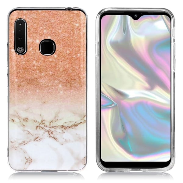 Marmormotiv Samsung Galaxy A70e skal - Plommon / Vit Marmor multifärg