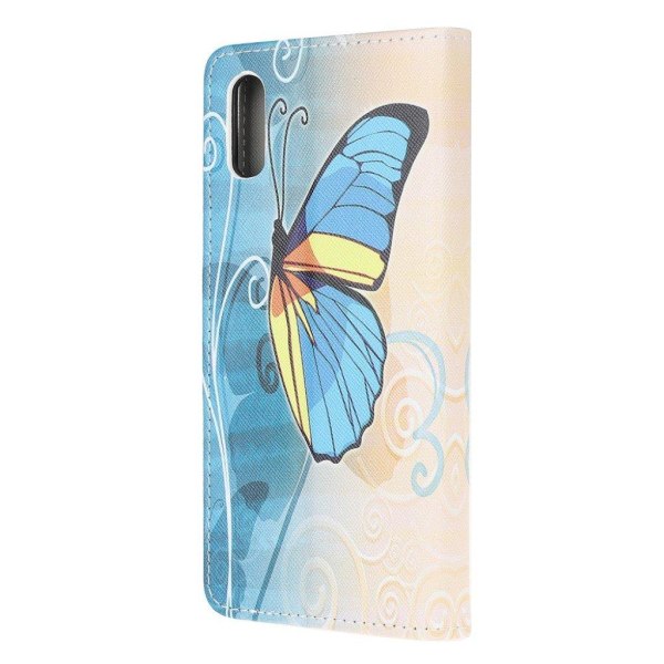 Wonderland Samsung Galaxy M02 / A02 Flip etui - Blå sommerfugl Blue