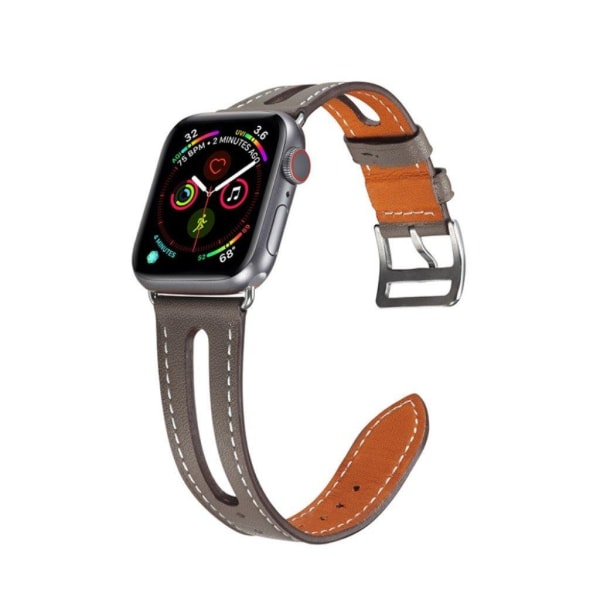 Apple Watch Series 5 44mm cowhide leather watch band - Grey Brun