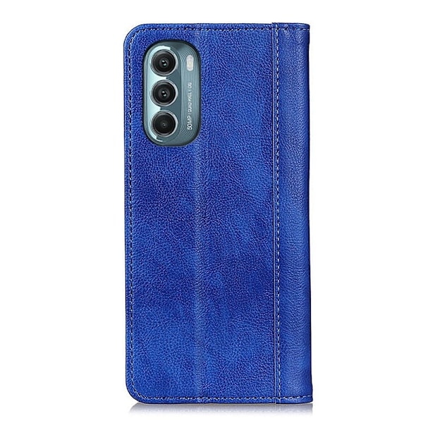 Äkta läder Motorola Moto G Stylus 5G (2022) fodral med magnetisk stängning Blå