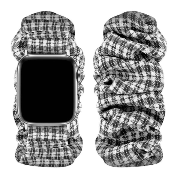 Apple Watch 42mm - 44mm joustava hiusnauha - Kahvi Ruudullinen / Koko: L Black