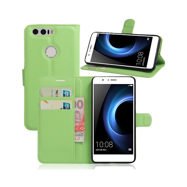 Mankell Huawei Honor 8 Litchi Texture læderetui - Æblegrøn Green