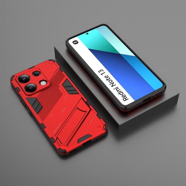 Stødsikkert moderne Xiaomi Redmi Note 13 4G hybridcover - Rød Red
