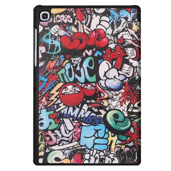 Samsung Galaxy Tab S5e vikfodral med tryck - Graffiti multifärg