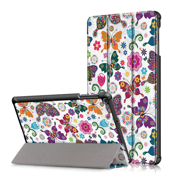 Samsung Galaxy Tab A 10.1 (2019) kolminkertainen nahkakotelo - Perhonen Multicolor