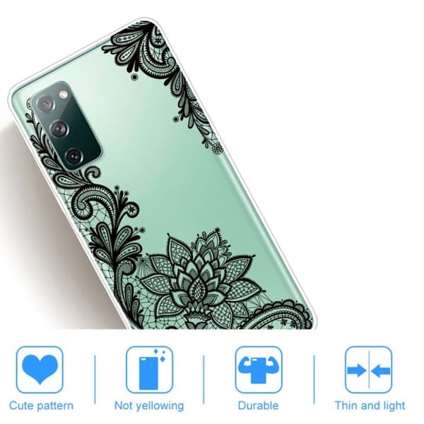 Deco Samsung Galaxy S20 FE 5G / S20 Fe Etui - Lace Blomst Black