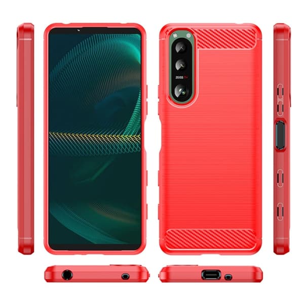 Carbon Flex Suojakotelo Sony Xperia 5 III - Punainen Red
