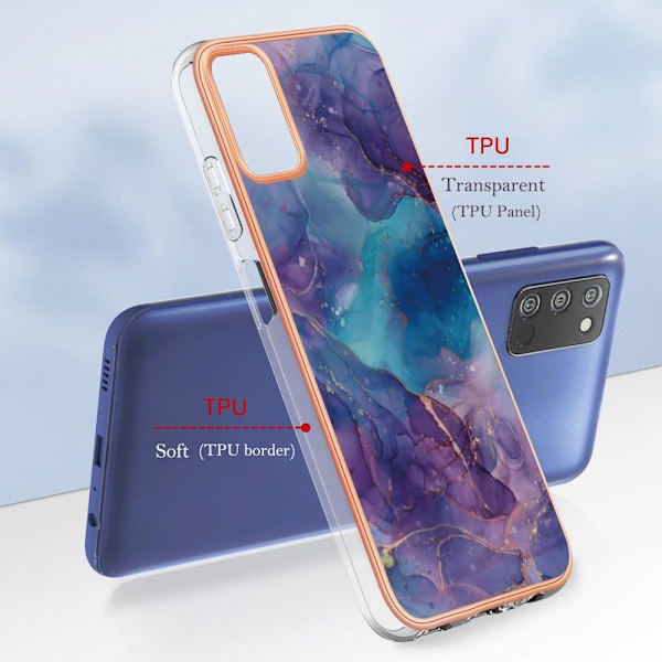 Marble Samsung Galaxy A03s Etui - Lilla Purple
