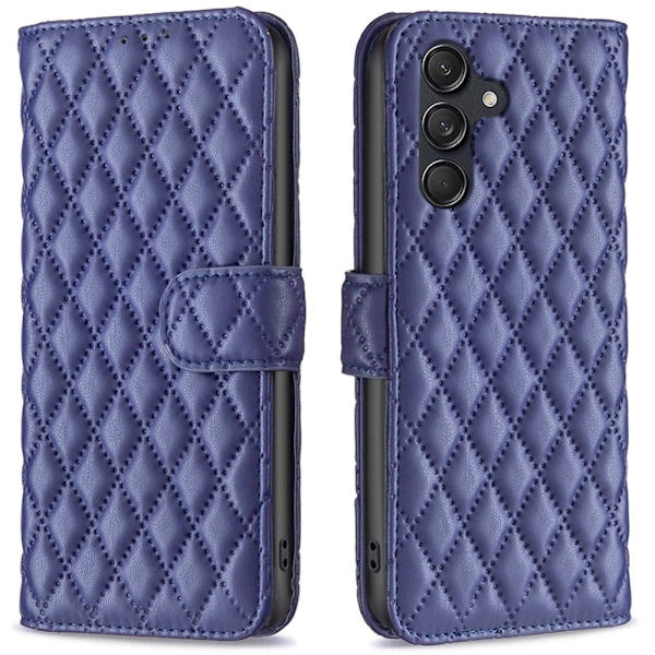 Rombemønster, matt flip-deksel for Samsung Galaxy M55 - Blå Blue