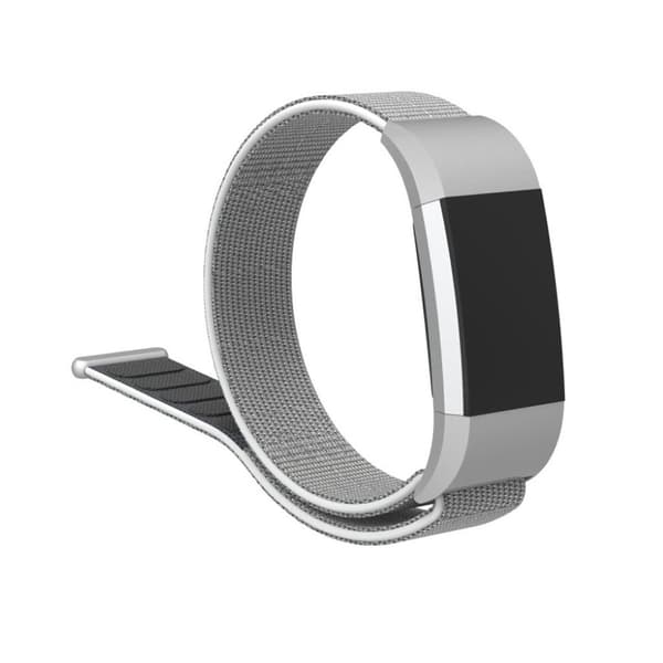 Fitbit Charge 2 klockarmband med kopplare nylon - Silver Silvergrå