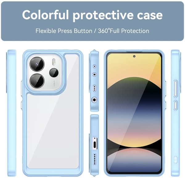 Xiaomi Redmi Note 14 5G smart akryl cover - Blå Blue