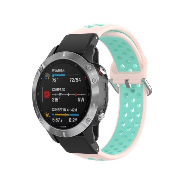 Bifarvet urrem til Garmin Fenix-ur - Lyserød / Cyan Pink