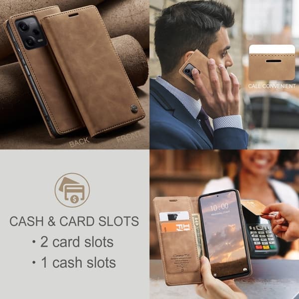 CaseMe Xiaomi Poco X5 Pro / Redmi Note 12 Pro / Note 12 Pro Speed Vintage Fodral - Brun Brun