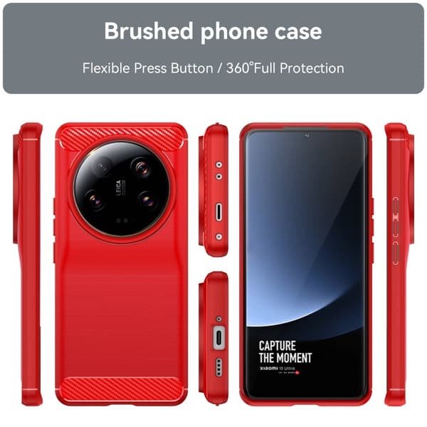 Carbon Flex Suojakotelo Xiaomi 13 Ultra - Punainen Red