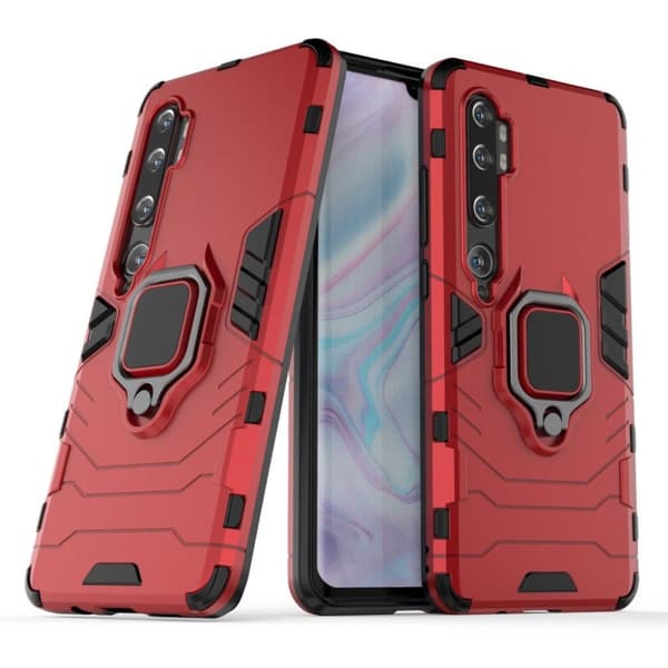 Ring Guard skal - Xiaomi Mi CC9 Pro / Mi Note 10 / Mi Note 10 Pro - Röd Röd