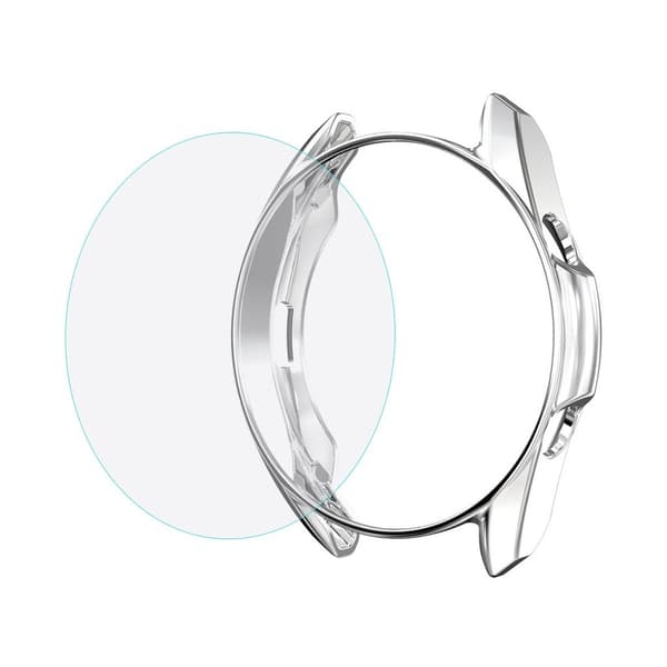 HAT-PRINCE Samsung Galaxy Watch 3 (41mm) tempered glass + durable frame - Silver Silvergrå
