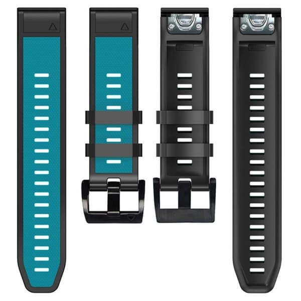 22 mm dobbeltfarvet urrem til Garmin-ur - Himmelblå / Sort Blue