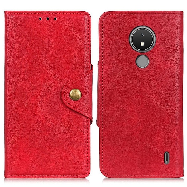 Alpha Nokia C21 flip etui i lær - Rød Red