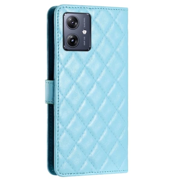 Funktionelt Motorola Moto G14 rombe etui med pung - Blå Blue