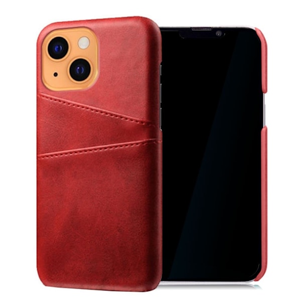 Dual Card iPhone 13 cover - Rød Red