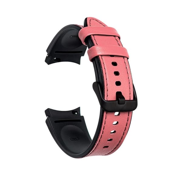 20 mm Samsung Galaxy Watch 4 urrem i læder - Lyserød Pink
